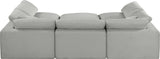 Comfy Grey Linen Textured Fabric Modular Sectional 187Grey-Sec6C Meridian Furniture