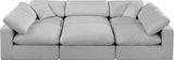 Comfy Grey Linen Textured Fabric Modular Sectional 187Grey-Sec6C Meridian Furniture