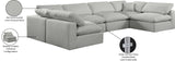 Comfy Grey Linen Textured Fabric Modular Sectional 187Grey-Sec6D Meridian Furniture