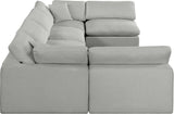 Comfy Grey Linen Textured Fabric Modular Sectional 187Grey-Sec6D Meridian Furniture