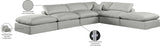 Comfy Grey Linen Textured Fabric Modular Sectional 187Grey-Sec6E Meridian Furniture