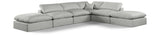 Comfy Grey Linen Textured Fabric Modular Sectional 187Grey-Sec6E Meridian Furniture