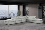 Comfy Grey Linen Textured Fabric Modular Sectional 187Grey-Sec6E Meridian Furniture