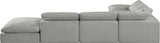 Comfy Grey Linen Textured Fabric Modular Sectional 187Grey-Sec6E Meridian Furniture