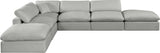 Comfy Grey Linen Textured Fabric Modular Sectional 187Grey-Sec6E Meridian Furniture