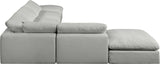 Comfy Grey Linen Textured Fabric Modular Sectional 187Grey-Sec6E Meridian Furniture