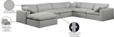 Comfy Grey Linen Textured Fabric Modular Sectional 187Grey-Sec7A Meridian Furniture