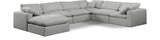 Comfy Grey Linen Textured Fabric Modular Sectional 187Grey-Sec7A Meridian Furniture