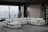 Comfy Grey Linen Textured Fabric Modular Sectional 187Grey-Sec7A Meridian Furniture