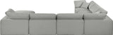 Comfy Grey Linen Textured Fabric Modular Sectional 187Grey-Sec7A Meridian Furniture