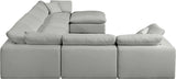 Comfy Grey Linen Textured Fabric Modular Sectional 187Grey-Sec7A Meridian Furniture