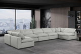 Comfy Grey Linen Textured Fabric Modular Sectional 187Grey-Sec7B Meridian Furniture