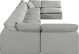 Comfy Grey Linen Textured Fabric Modular Sectional 187Grey-Sec7B Meridian Furniture