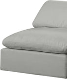 Comfy Grey Linen Textured Fabric Modular Sectional 187Grey-Sec7B Meridian Furniture