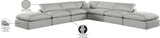 Comfy Grey Linen Textured Fabric Modular Sectional 187Grey-Sec7C Meridian Furniture