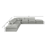 Comfy Grey Linen Textured Fabric Modular Sectional 187Grey-Sec7C Meridian Furniture
