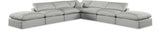 Comfy Grey Linen Textured Fabric Modular Sectional 187Grey-Sec7C Meridian Furniture