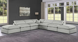 Comfy Grey Linen Textured Fabric Modular Sectional 187Grey-Sec7C Meridian Furniture