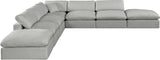 Comfy Grey Linen Textured Fabric Modular Sectional 187Grey-Sec7C Meridian Furniture