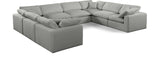 Comfy Grey Linen Textured Fabric Modular Sectional 187Grey-Sec8A Meridian Furniture