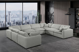 Comfy Grey Linen Textured Fabric Modular Sectional 187Grey-Sec8A Meridian Furniture