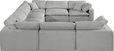 Comfy Grey Linen Textured Fabric Modular Sectional 187Grey-Sec8A Meridian Furniture