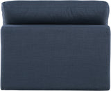 Comfy Navy Linen Textured Fabric Modular Armless Chair 187Navy-Armless Meridian Furniture