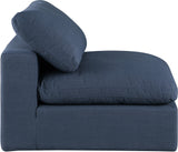 Comfy Navy Linen Textured Fabric Modular Armless Chair 187Navy-Armless Meridian Furniture