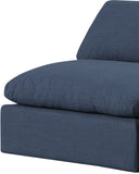 Comfy Navy Linen Textured Fabric Modular Armless Chair 187Navy-Armless Meridian Furniture