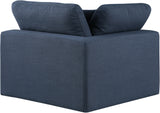 Comfy Navy Linen Textured Fabric Modular Corner Chair 187Navy-Corner Meridian Furniture