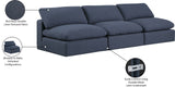 Comfy Navy Linen Textured Fabric Modular Sofa 187Navy-S117 Meridian Furniture