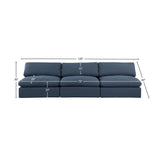 Comfy Navy Linen Textured Fabric Modular Sofa 187Navy-S117 Meridian Furniture