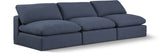 Comfy Navy Linen Textured Fabric Modular Sofa 187Navy-S117 Meridian Furniture