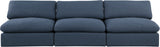 Comfy Navy Linen Textured Fabric Modular Sofa 187Navy-S117 Meridian Furniture