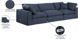 Comfy Navy Linen Textured Fabric Modular Sofa 187Navy-S119 Meridian Furniture