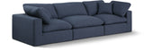 Comfy Navy Linen Textured Fabric Modular Sofa 187Navy-S119 Meridian Furniture