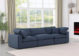 Comfy Navy Linen Textured Fabric Modular Sofa 187Navy-S119 Meridian Furniture