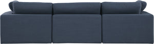 Comfy Navy Linen Textured Fabric Modular Sofa 187Navy-S119 Meridian Furniture