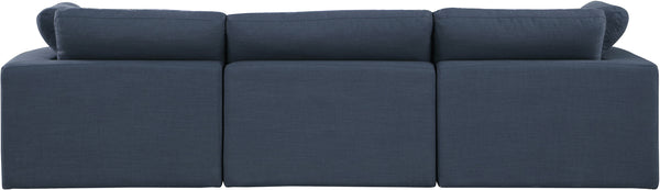 Comfy Navy Linen Textured Fabric Modular Sofa 187Navy-S119 Meridian Furniture