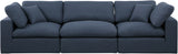 Comfy Navy Linen Textured Fabric Modular Sofa 187Navy-S119 Meridian Furniture