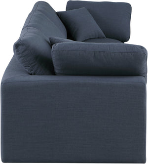 Comfy Navy Linen Textured Fabric Modular Sofa 187Navy-S119 Meridian Furniture
