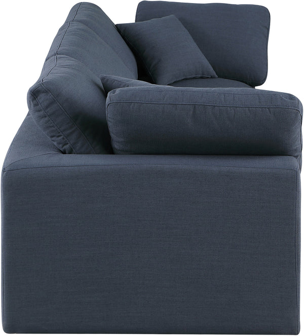 Comfy Navy Linen Textured Fabric Modular Sofa 187Navy-S119 Meridian Furniture