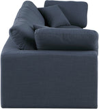 Comfy Navy Linen Textured Fabric Modular Sofa 187Navy-S119 Meridian Furniture