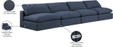 Comfy Navy Linen Textured Fabric Modular Sofa 187Navy-S156 Meridian Furniture