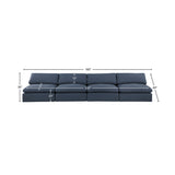 Comfy Navy Linen Textured Fabric Modular Sofa 187Navy-S156 Meridian Furniture