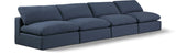 Comfy Navy Linen Textured Fabric Modular Sofa 187Navy-S156 Meridian Furniture