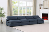 Comfy Navy Linen Textured Fabric Modular Sofa 187Navy-S156 Meridian Furniture