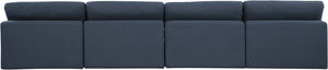 Comfy Navy Linen Textured Fabric Modular Sofa 187Navy-S156 Meridian Furniture