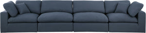 Comfy Navy Linen Textured Fabric Modular Sofa 187Navy-S158 Meridian Furniture