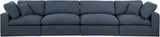 Comfy Navy Linen Textured Fabric Modular Sofa 187Navy-S158 Meridian Furniture